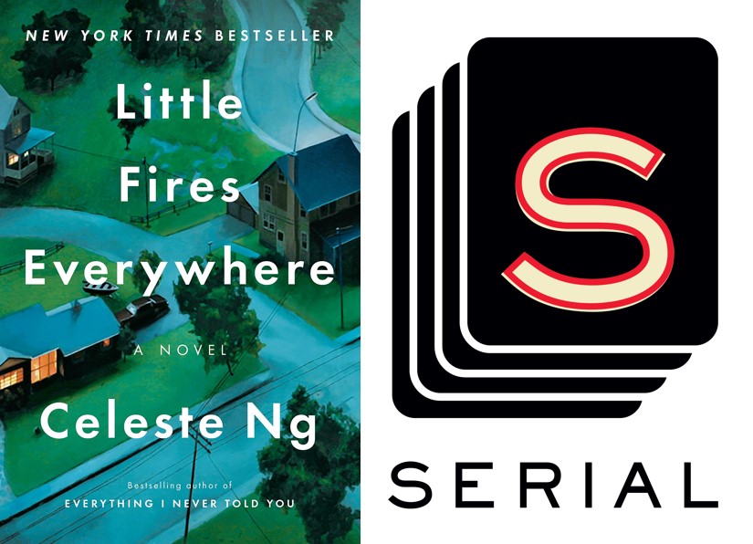 Little Fires Everywhere by Celeste Ng and Serial logo, season three